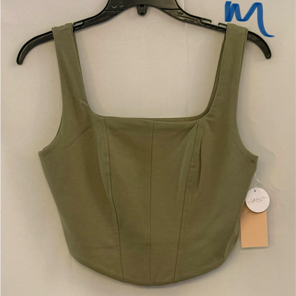 Elegant Olive Green Crop Top